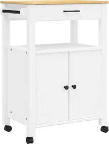 376099 vidaXL Кухненска количка "MONZA" 60x40x88,5 см борово дърво масив