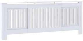 325547 vidaXL МДФ параван за радиатор, бял, 205 см