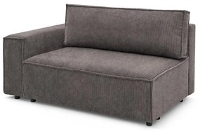 Светлокафяв модул за диван от велур, ляв ъгъл Nihad modular – Bobochic Paris