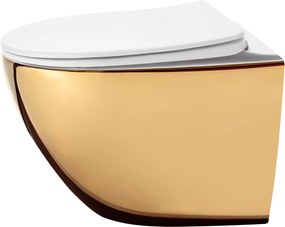 тоалетна чиния Rea Carlo Flat Mini Gold/White