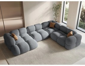 Сив ъглов диван (десен ъгъл/U форма) Loretto – Cosmopolitan Design