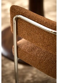 Светлокафяв тапициран трапезен стол с подлакътници Adante – Light &amp; Living