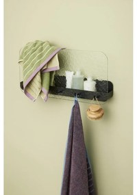 Черна метална стенна закачалка с рафт Shack - Hübsch