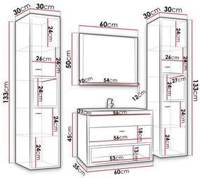 Комплект за баня Olier II-Бял Естествено