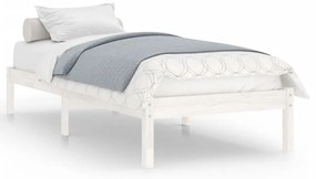 810003 vidaXL Рамка за легло без матрак, бял, 90x200 см, масивно дърво