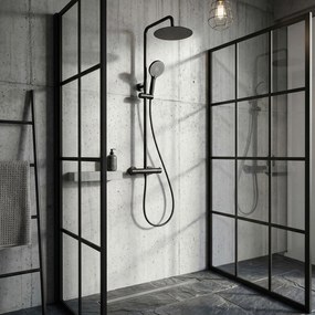 Душ комплект без чучур с термостат Rea Lungo Black