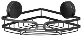 Черен ъглов рафт за баня Static-Loc® , ширина 27 cm Pavia - Wenko