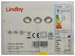 Lindby - К-кт 3x LED Лампа за окачен таван ANDREJ LED/4W/230V