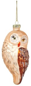 Стъклена ръчно изработена коледна украса 13 cm Owl – Sass &amp; Belle