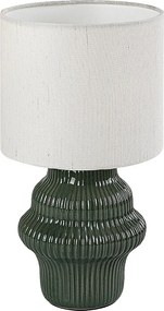 Rabalux Glimo, настолна лампа, зелена керамична лампа с бял текстилен абажур, E14 1x