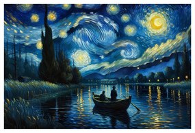Картина на платно – Лодка под нощното небе