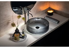 Черна стъклена кръгла мивка ø 39,5 cm Maragua – Sapho