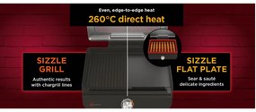 Електрическа скара Ninja GR101EU, 1450W, 28х37 см, Бързо загряване, 60-260C, 2 Плочи, Черен