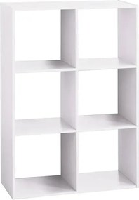 Рафт 5five Mix'n Modul, 6 отделения, MDF, 68x32x101 cm - Бял