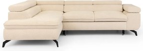 Кремав шенилов ъглов диван (ляв ъгъл L форма) Marbeya – Ropez