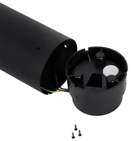 Черна външна подова лампа с опалово стъкло 80 см IP44 - Huma