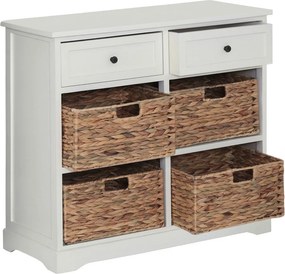 Скрин от масивна Пауловния в цвят слонова кост 76x70x33 cm Vermont – Premier Housewares