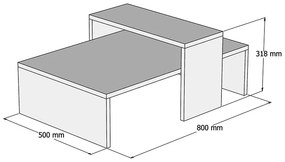 Кафе маса Глоу дъб-тъмно сиво 80x50x32 см