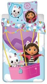 Единично памучно детско спално бельо 140x200 cm Gabby's Dollhouse "Balloon" – Jerry Fabrics