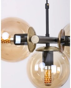 Жълто-черна висяща лампа със стъклен абажур ø 15 cm Cascade - Squid Lighting