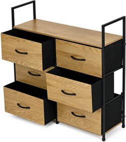 Комод с 6 текстилни чекмеджета и метална конструкция 87 x 80 x 24 см