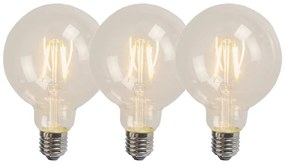 Комплект от 3 LED лампи с нажежаема жичка E27 G95 4W 320lm 2700K