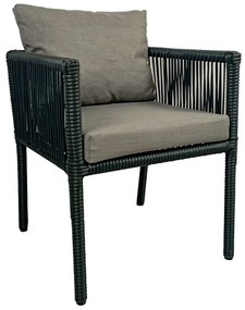 Сив градински комплект за хранене от изкуствен ратан за 6 души Vera 2 – Floriane Garden