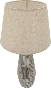 Кремава настолна лампа с текстилен абажур (височина 69,5 cm) Hanoi – Mauro Ferretti