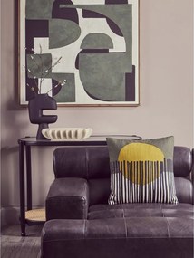 Черна/в естествен цвят конзолна маса със стъклен плот 49x100 cm Cebu – Premier Housewares