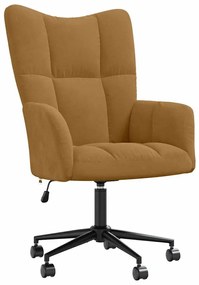 328180 vidaXL Релакс стол, кафяв, кадифе