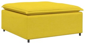 4104485 vidaXL Модулен диван с табуретка, светложълт, 100x100x48 см