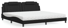 3208817 vidaXL Легло Viana без матрак, черно, 200x200 см, изкуствена кожа