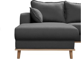 Тъмносив ъглов диван (ляв ъгъл) Beata - Ropez