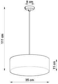 Сиво висящо осветително тяло ø 35 cm Atis – Sollux