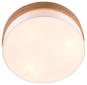 Бяло и естествено осветително тяло за таван с текстилен абажур Seasons – Trio