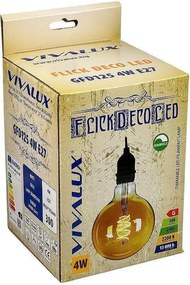 LED крушка VIVALUX FLICK DECO LED, 4W, ø125, E27, 2200K