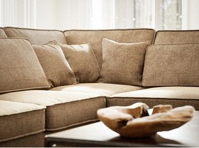 Светлокафяв шенилов ъглов диван (десен ъгъл/L форма) Kirou – Maison de Rêve