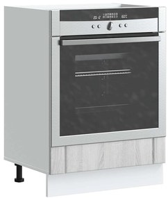 853763 vidaXL Шкаф за фурна, Lucca, сив сонома, инженерно дърво