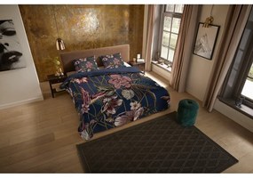 Тъмносиньо двойно удължено спално бельо от микрофибър 200x220 cm Jos – Good Morning