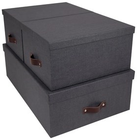 Комплект от 3 черни кутии за съхранение Inge - Bigso Box of Sweden