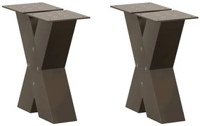 4012931 vidaXL Крака за масичка за кафе, X-образни, 2 бр., естествена стомана, 30 x (30-31) см, стомана