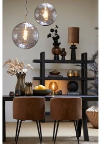 Кафяв кадифен стол за хранене Elyna - Light &amp; Living