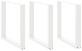 4013205 vidaXL Крака за трапезна маса, U-образни, 3 бр., бели, 80x(72-73) см, стомана