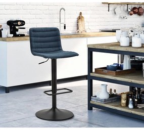Бар стол с регулируема височина в петролен и черен цвят (височина на седалката 61 cm) Malia – Mauro Ferretti