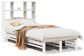 3323912 vidaXL Легло с етажерка за книги, без матрак, 90x200 см, дърво масив