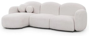Кремав ъглов диван от прежда с примки от букле (ляв ъгъл) Orbit – Ropez