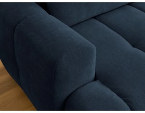 Тъмносин сгъваем/с място за съхранение ъглов диван (десен ъгъл) Fuji – Bobochic Paris