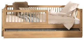 Детско разтегателно легло от масивен дъб с включена подматрачна рамка в естествен цвят 90x200 cm Forrest – Vipack