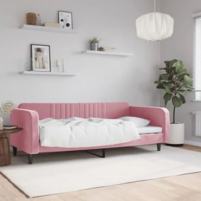 354096 vidaXL Кушетка, розова, 100x200 см, кадифе