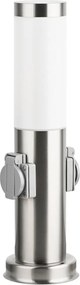 Brilagi - Външна лампа с 2 SCHUKO контакта 1xE27/15W/230V, 40 см, IP44, хром